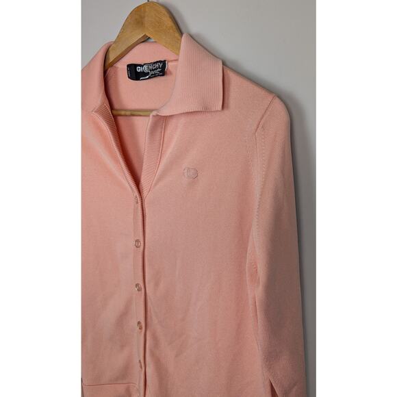 Vintage Givenchy Sport Collared Cardigan Orange 40 - Picture 2 of 10